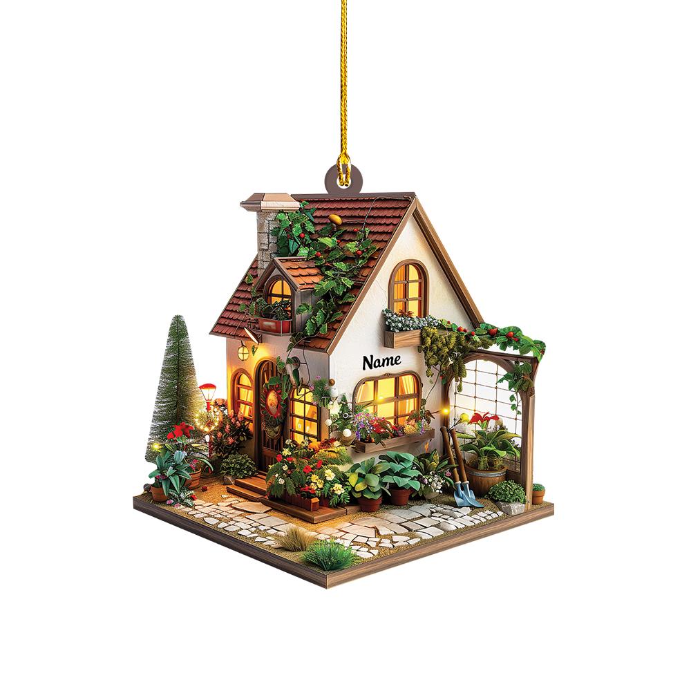 Personalized Garden House Christmas Ornament, Garden House Decor, Gift for Gardening Lovers Ornament Planting Gardener Ornament 1 HAOR0611