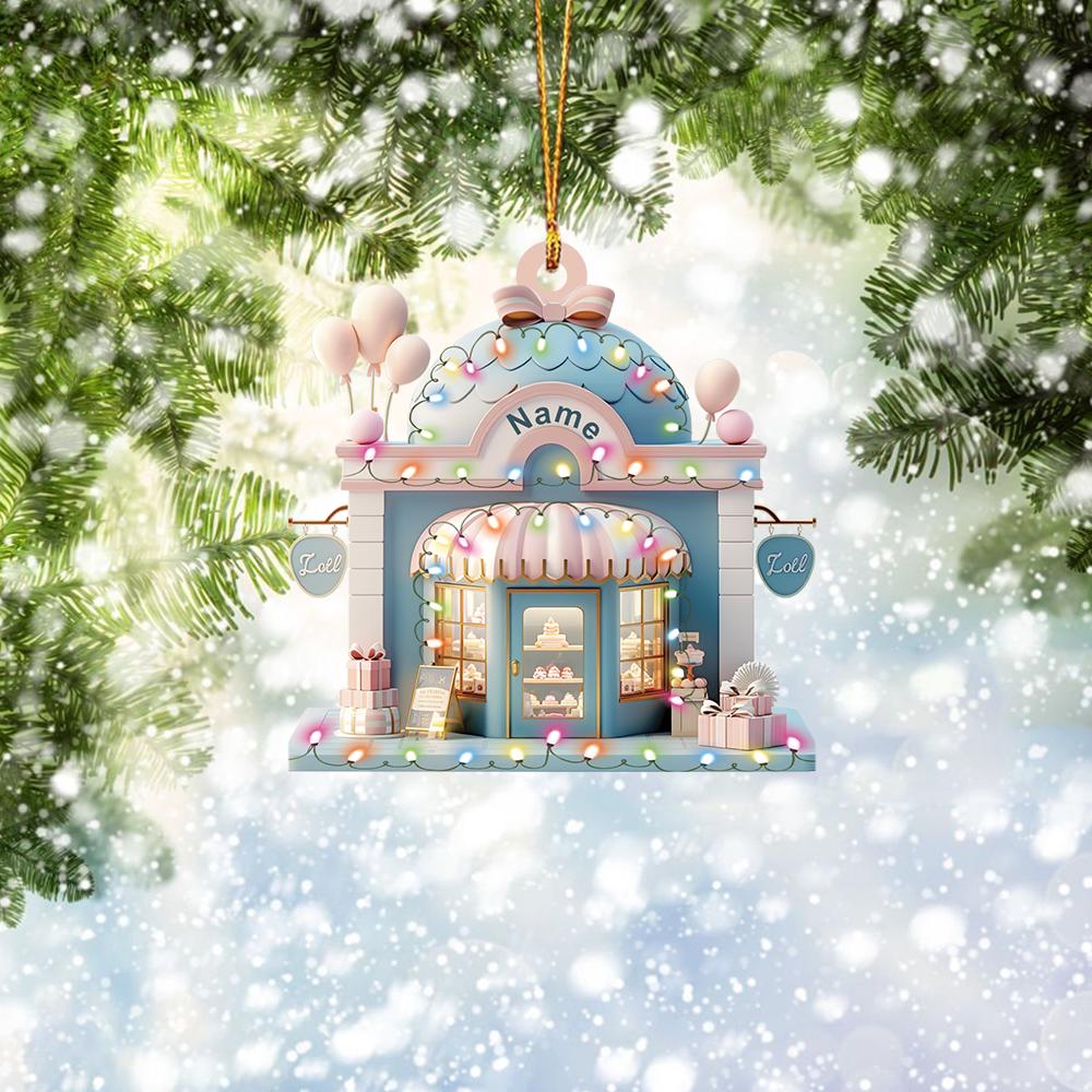 Personalized Gift Shop 2D Flat Acrylic Ornament, Gift Shop Christmas Tree Ornament Gift, Gift Shop Hanging Ornament Home Decor HAOR0611