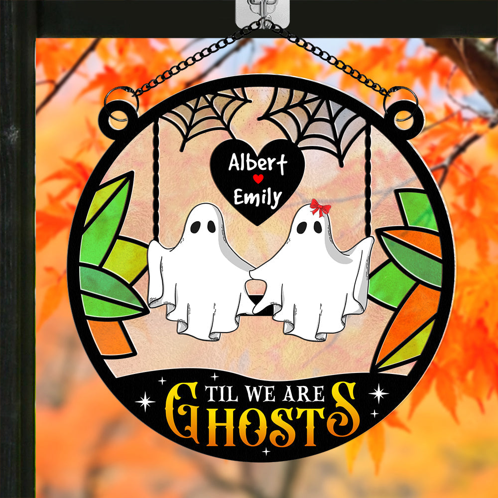 Personalized Gifts For Couple Suncatcher Hanging Ornament, Ghost Couple On Swing  ORHA2208