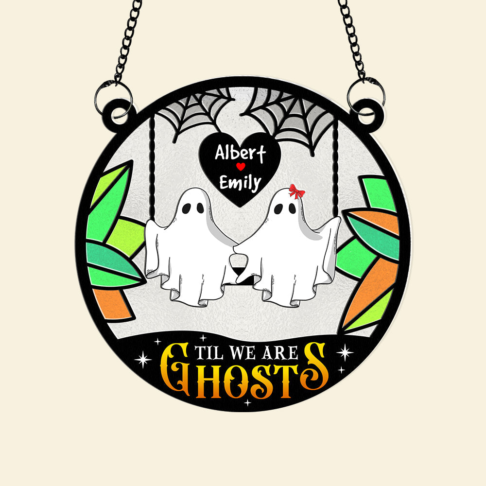 Personalized Gifts For Couple Suncatcher Hanging Ornament, Ghost Couple On Swing  ORHA2208