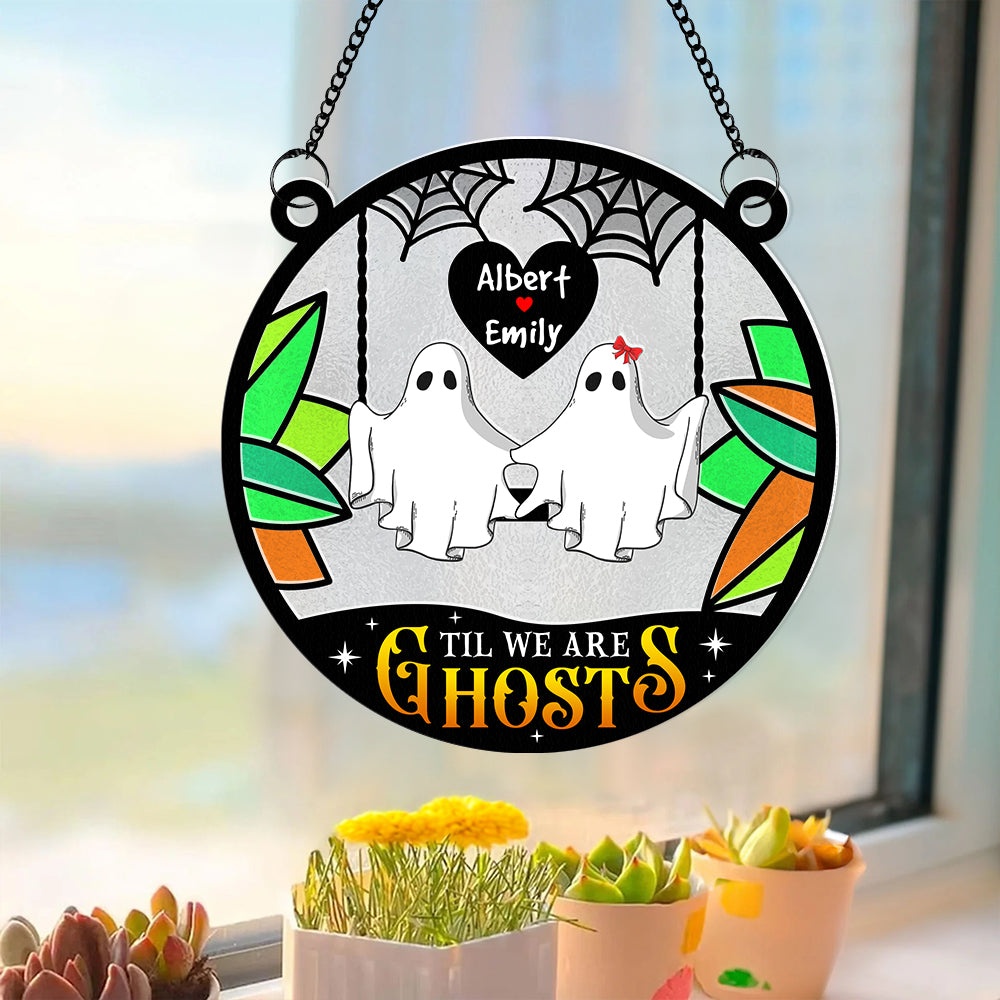 Personalized Gifts For Couple Suncatcher Hanging Ornament, Ghost Couple On Swing  ORHA2208