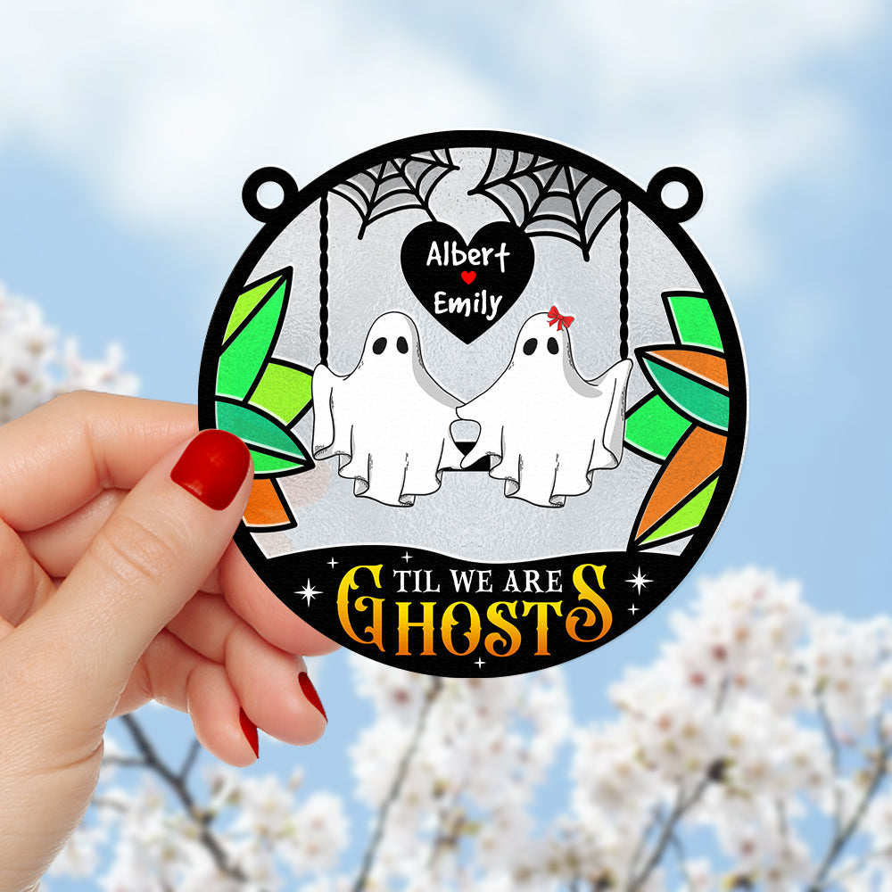 Personalized Gifts For Couple Suncatcher Hanging Ornament, Ghost Couple On Swing  ORHA2208