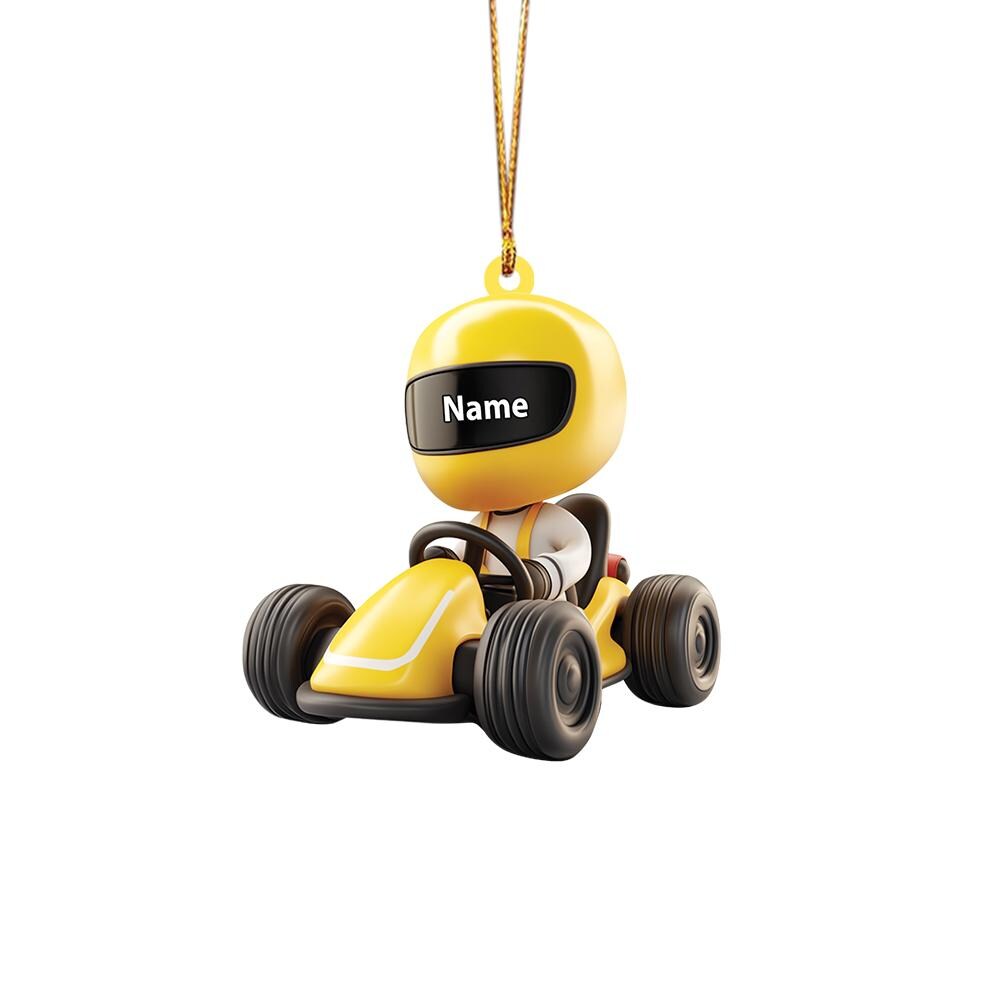 Personalized Go-Kart Racing Ornament, Auto Racing Christmas Ornament, Racer Ornament Gift, Racing Team Holiday Ornament Decor HAOR0611