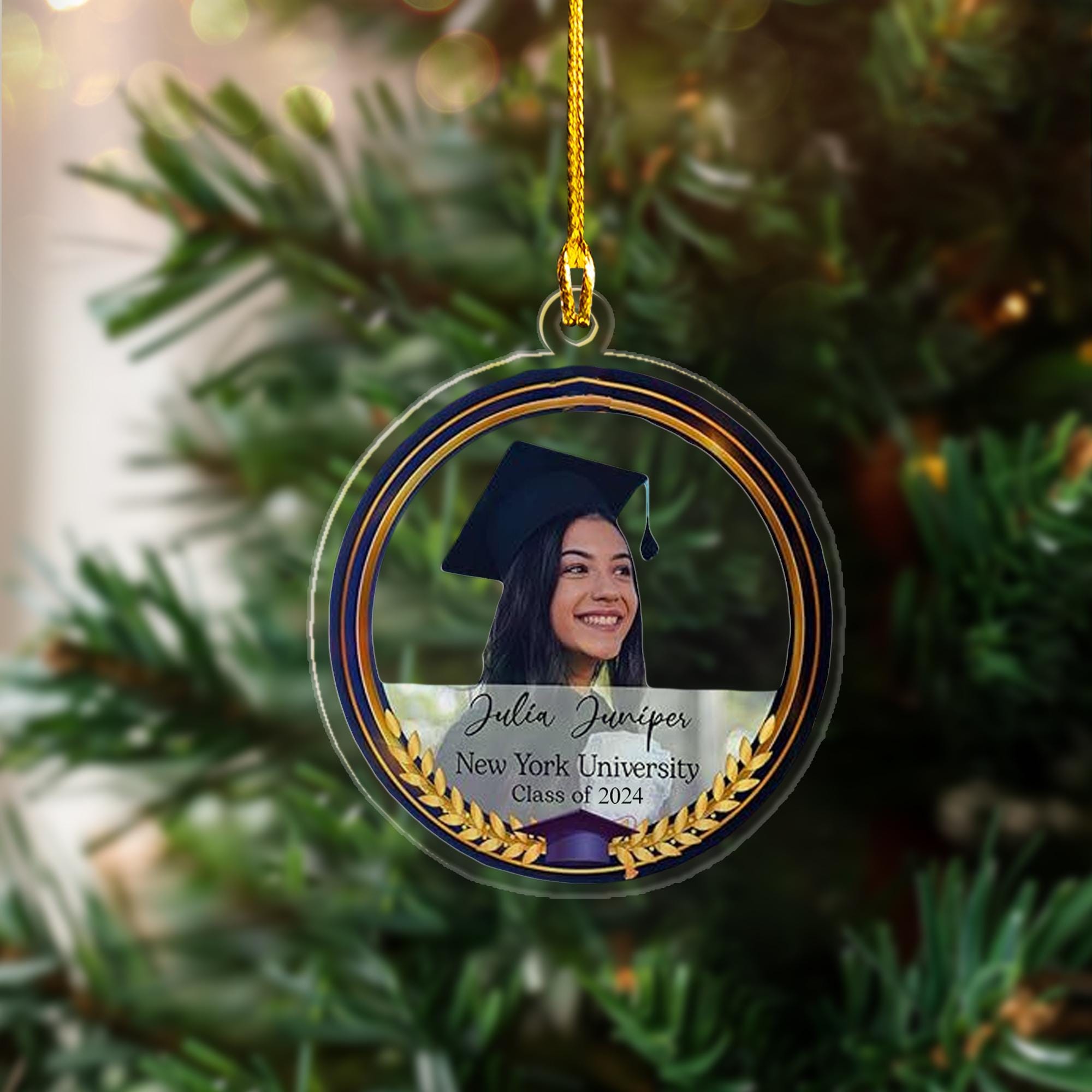 Personalized Graduation Photo Ornament 2024, Class of 2024 Graduation Photo Frame Ornament, Congrats Graduation Photo Ornament ORNO5
