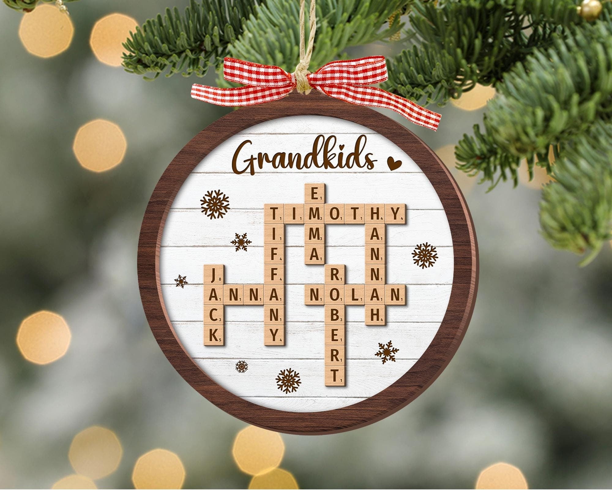 Personalized Grandparents Christmas Ornament, Scrabble Christmas Ornament, Grandkids Crossword Puzzle Ornament, Grandparent Christmas Gift 18077ORH1710N