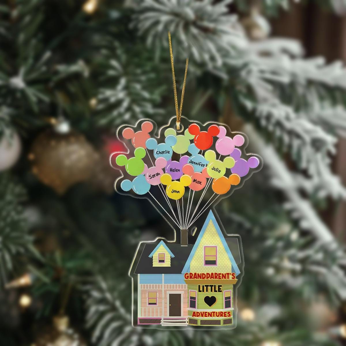 Personalized Grandparent's Little Adventures Ornament, Custom Name Christmas 2024 Ornament, Birthday Gift, Christmas Tree Ornament Decor ORNO5