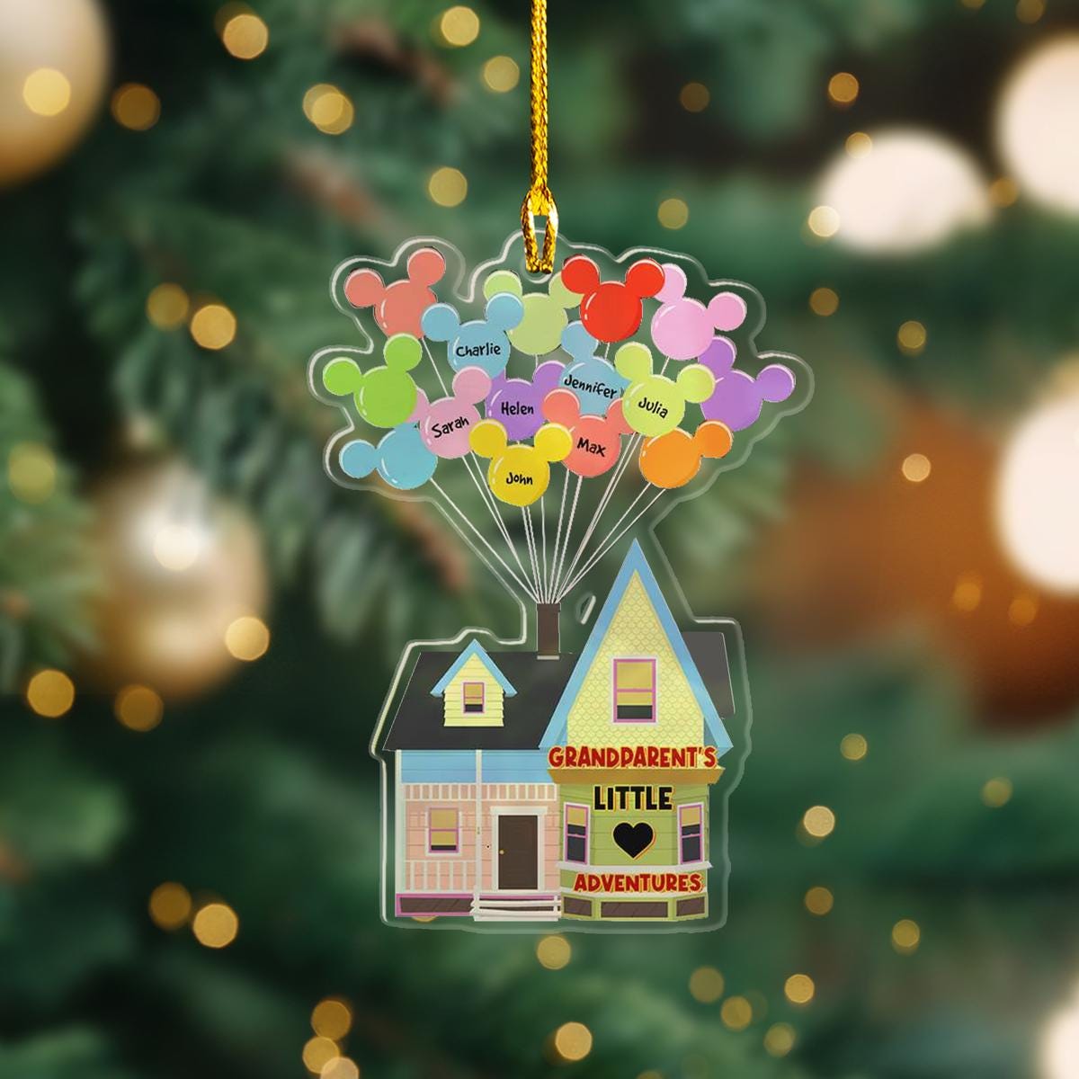 Personalized Grandparent's Little Adventures Ornament, Custom Name Christmas 2024 Ornament, Birthday Gift, Christmas Tree Ornament Decor ORNO5