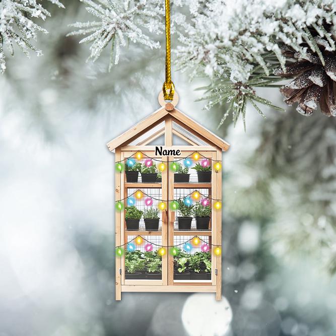 Personalized Greenhouse Christmas Ornament, House Planting Christmas Ornament, Gardening Ornament, Planter Gift, Gardener Gift HAOR0611