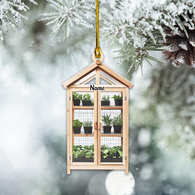 Personalized Greenhouse Christmas Ornament, House Planting Christmas Ornament, Gardening Ornament, Planter Gift, Gardener Gift HAOR0611