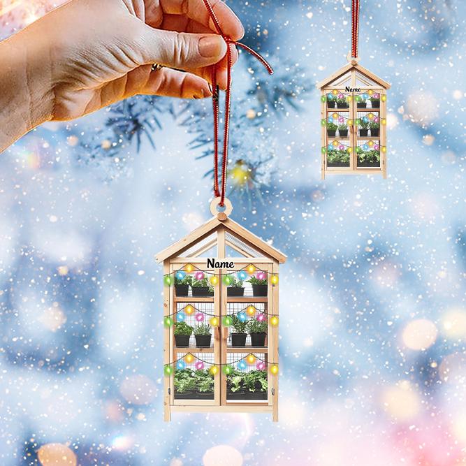Personalized Greenhouse Christmas Ornament, House Planting Christmas Ornament, Gardening Ornament, Planter Gift, Gardener Gift HAOR0611
