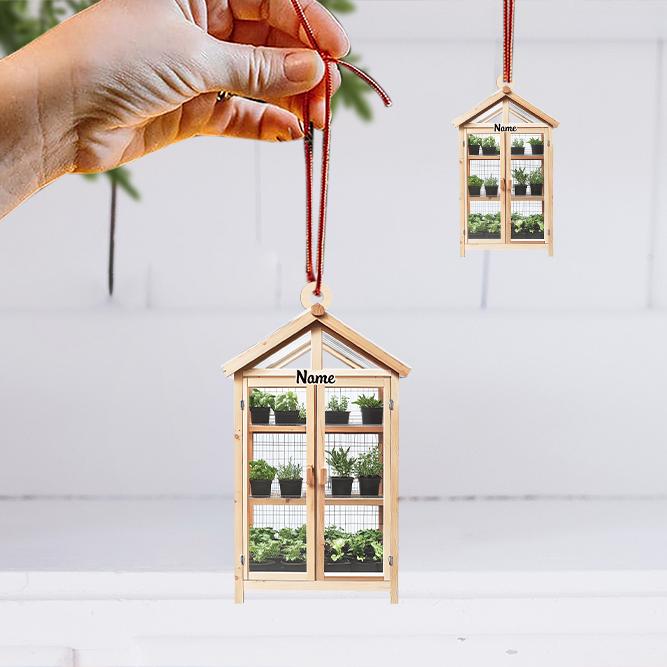 Personalized Greenhouse Christmas Ornament, House Planting Christmas Ornament, Gardening Ornament, Planter Gift, Gardener Gift HAOR0611