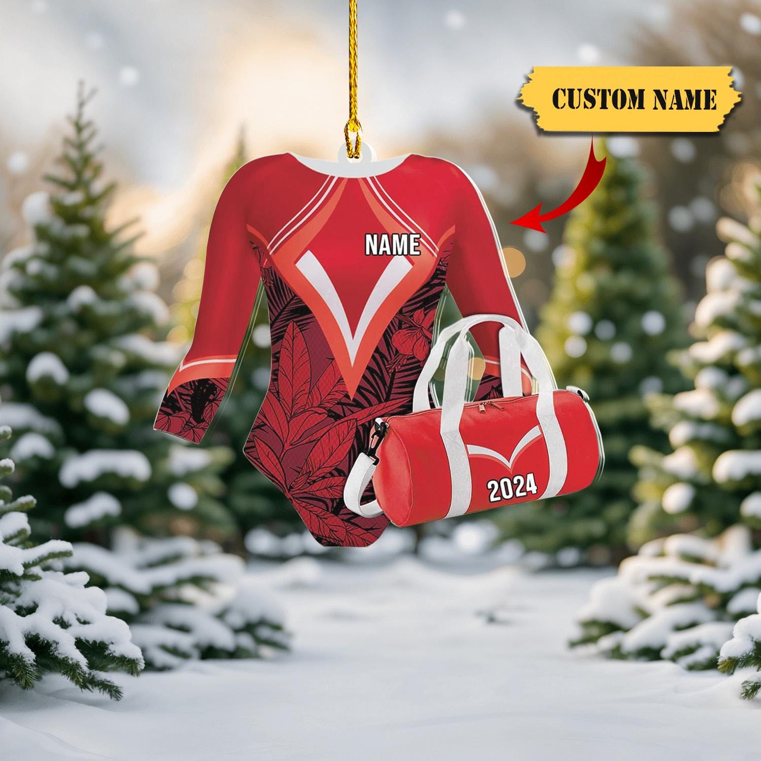 Personalized Gymnastics Christmas Ornament Gift for Gymnasts, Kickfit Gifts, Gym Gifts, Custom Name and Cor Outfit, for Gym Lovers HAOR0711
