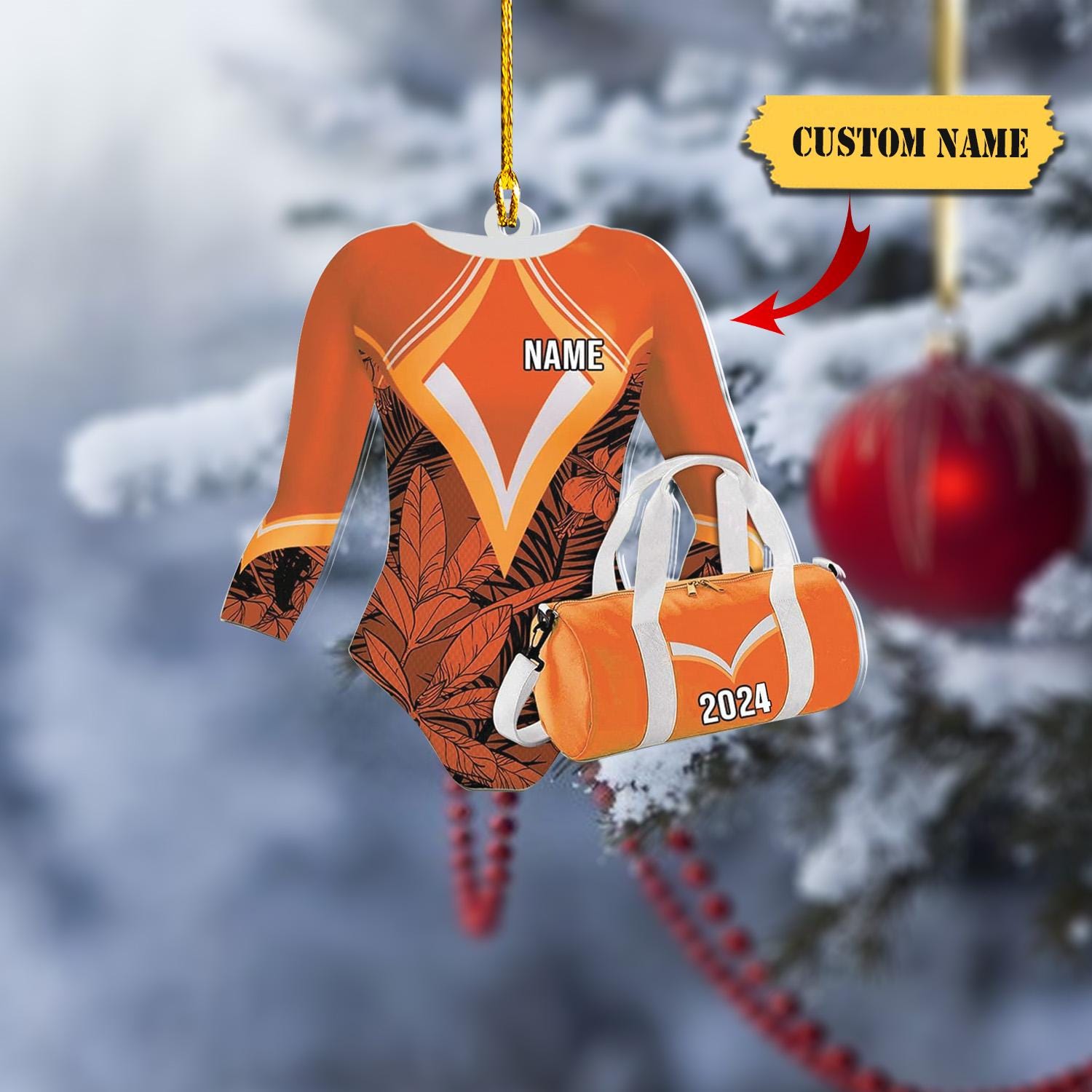Personalized Gymnastics Christmas Ornament Gift for Gymnasts, Kickfit Gifts, Gym Gifts, Custom Name and Cor Outfit, for Gym Lovers HAOR0711