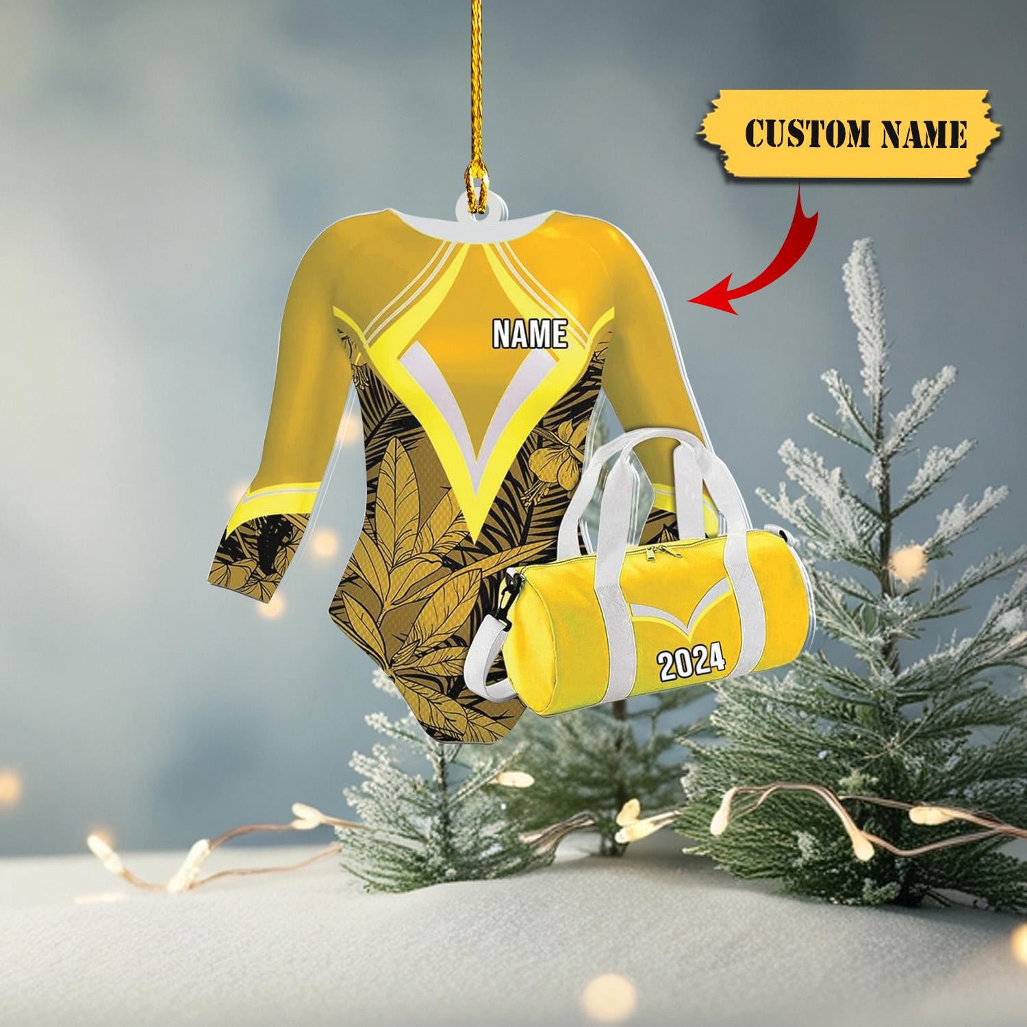 Personalized Gymnastics Christmas Ornament Gift for Gymnasts, Kickfit Gifts, Gym Gifts, Custom Name and Cor Outfit, for Gym Lovers HAOR0711