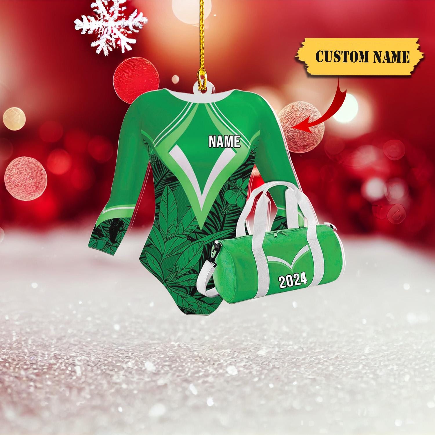 Personalized Gymnastics Christmas Ornament Gift for Gymnasts, Kickfit Gifts, Gym Gifts, Custom Name and Cor Outfit, for Gym Lovers HAOR0711