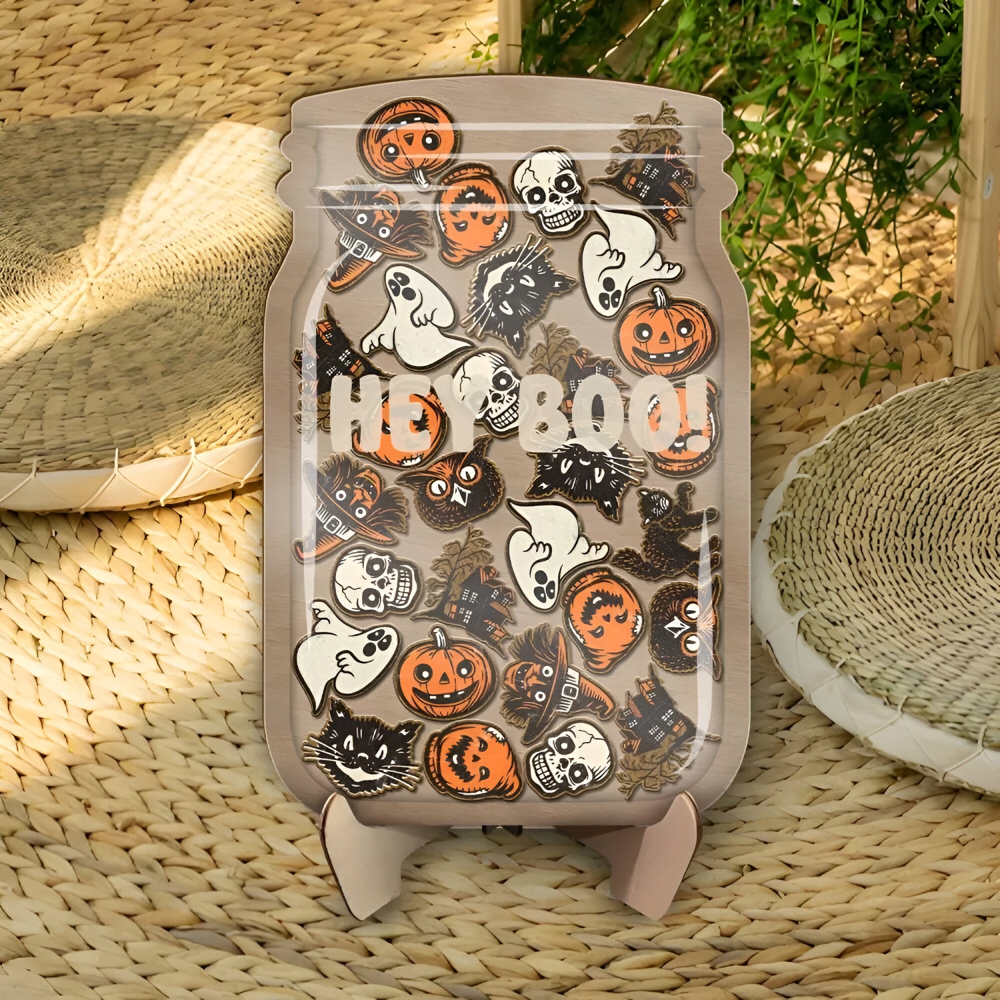 Personalized Halloween Reward Jar For Classroom, Halloween Acrylic Charms, Gifts for Teacher, Cute Ghost Pumpkin Reward Jar For Boys Girls rejar rejar1