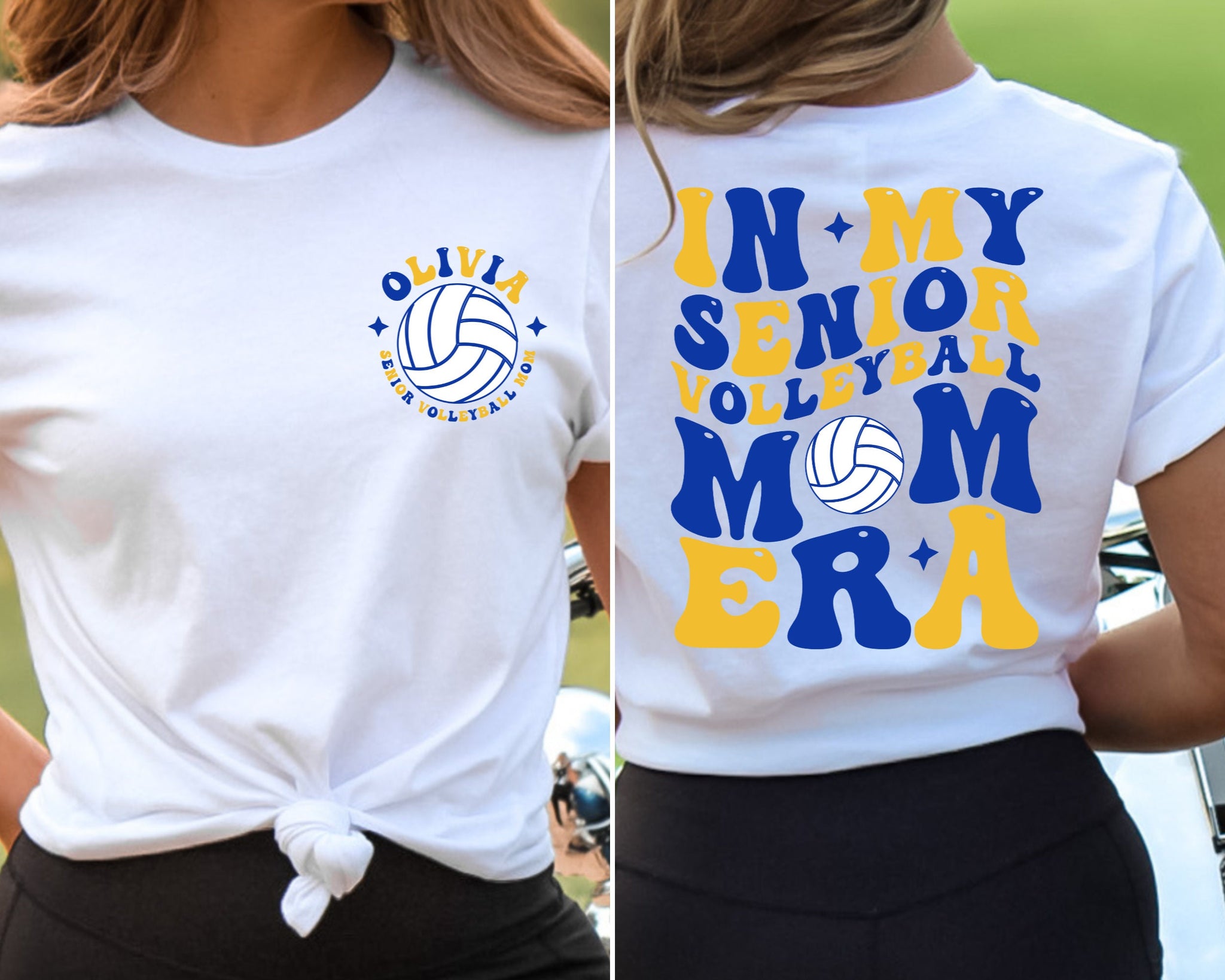 Personalized In My Senior Volleyball Mom Era Shirt, Senior Volleyball Mama Shirt, Game Day T-Shirt, Funny Mom Shirt, Volleyball Lover Gift  CUSFB