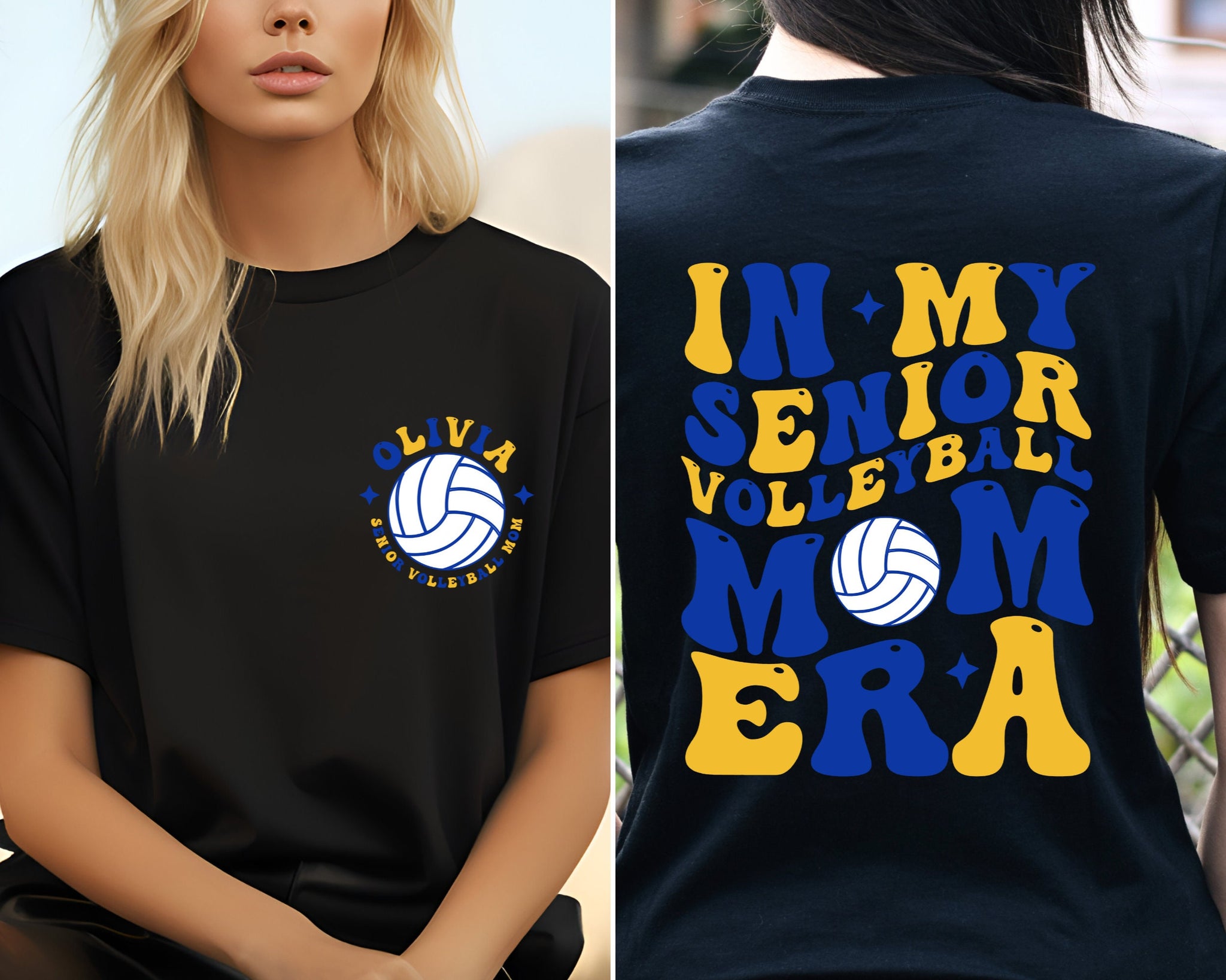 Personalized In My Senior Volleyball Mom Era Shirt, Senior Volleyball Mama Shirt, Game Day T-Shirt, Funny Mom Shirt, Volleyball Lover Gift   FB2308