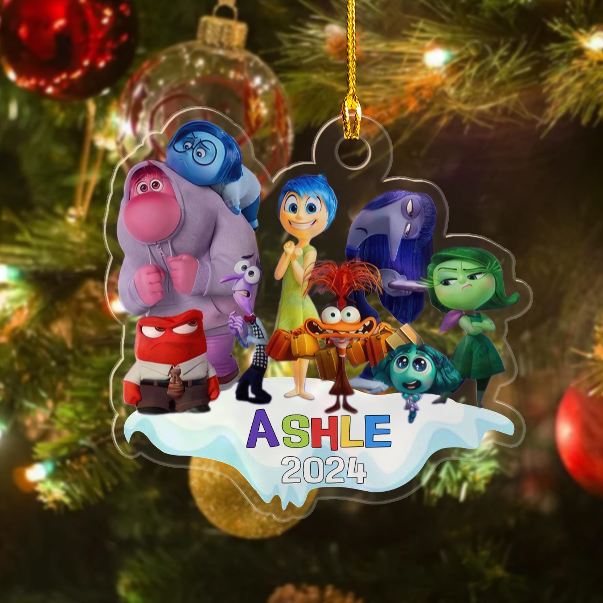 Personalized Inside Out 2 Movie Ornament, Inside Out Characters Ornament, Inside Out Xmas Tree Decor, Inside Out Keepsake Gift For Kid ORNO5