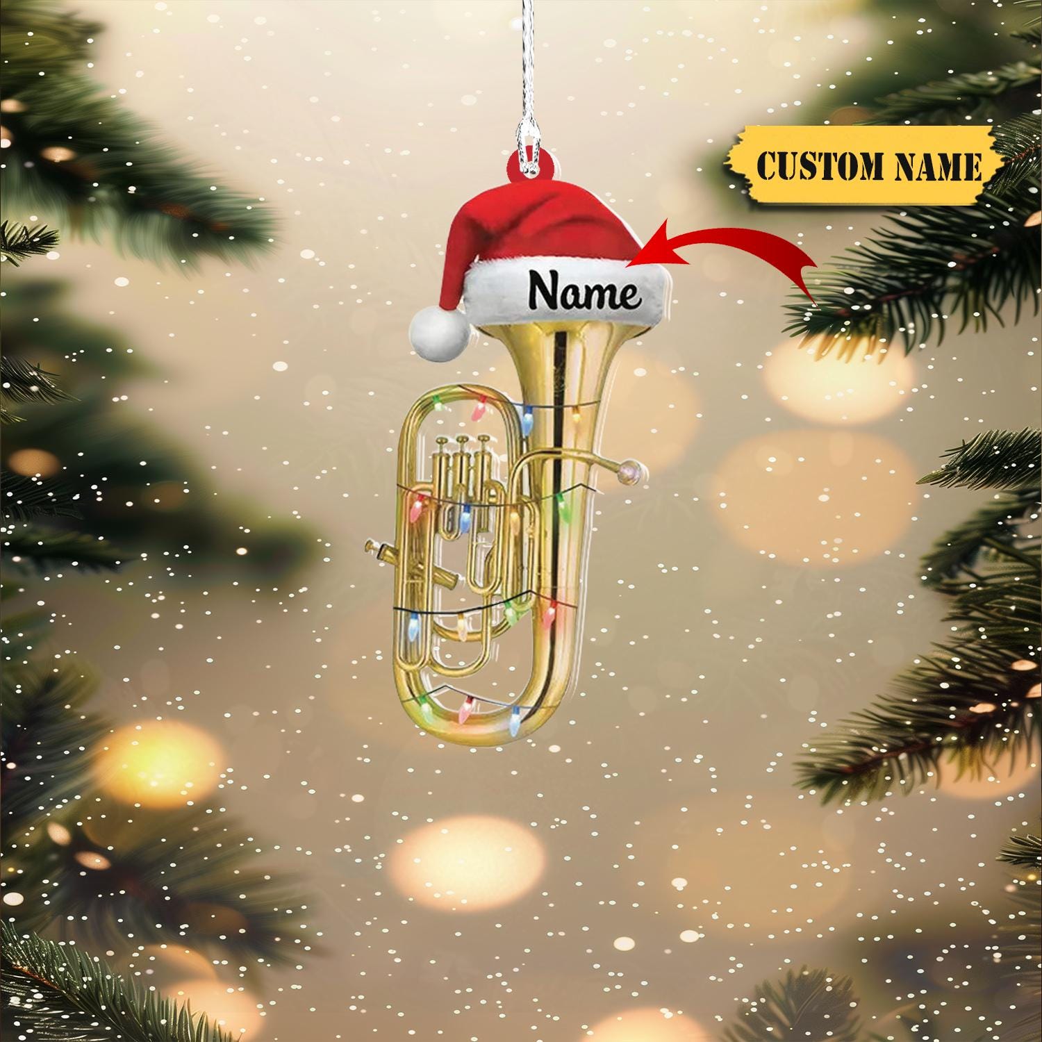 Personalized Instrument Christmas Ornament 2D, Euphonium Euphonium Player Gifts,  Euphonium Flat Ornament, Euphonium Lover Gift HAOR0711
