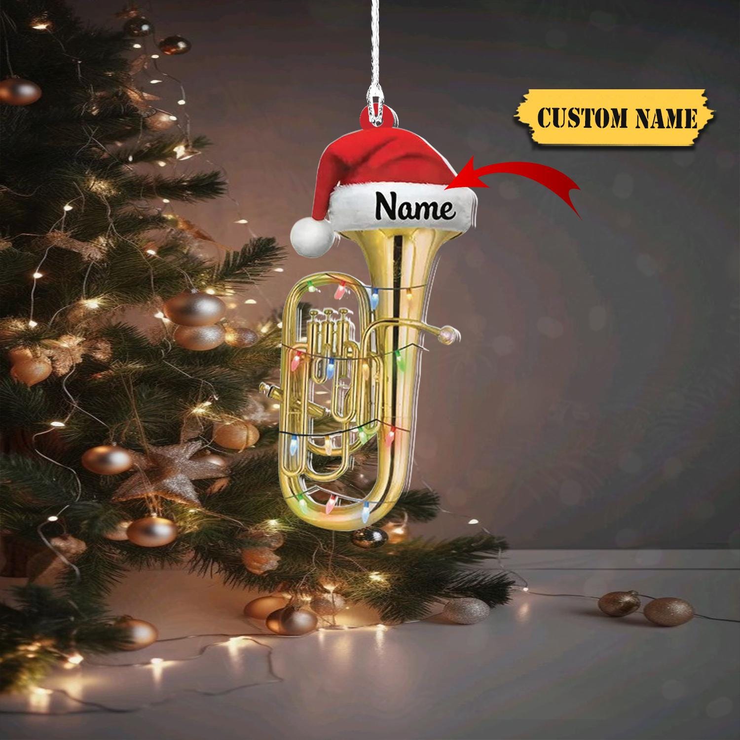 Personalized Instrument Christmas Ornament 2D, Euphonium Euphonium Player Gifts,  Euphonium Flat Ornament, Euphonium Lover Gift HAOR0711