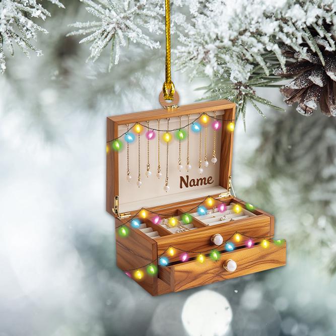 Personalized Jewelry Box Christmas Ornament, Jewelry Case Christmas Ornament, Jewelry Storage Ornament, Jewelry Store Decor HAOR0611
