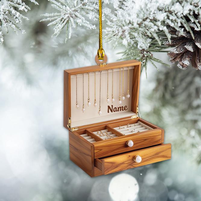 Personalized Jewelry Box Christmas Ornament, Jewelry Case Christmas Ornament, Jewelry Storage Ornament, Jewelry Store Decor HAOR0611