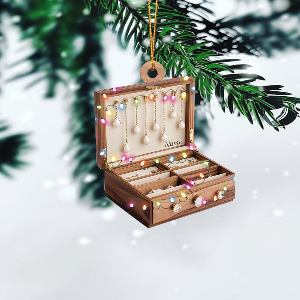 Personalized Jewelry Box Christmas Ornament, Jewelry Case Christmas Ornament, Jewelry Storage Ornament, Jewelry Store Decor 1 HAOR0611