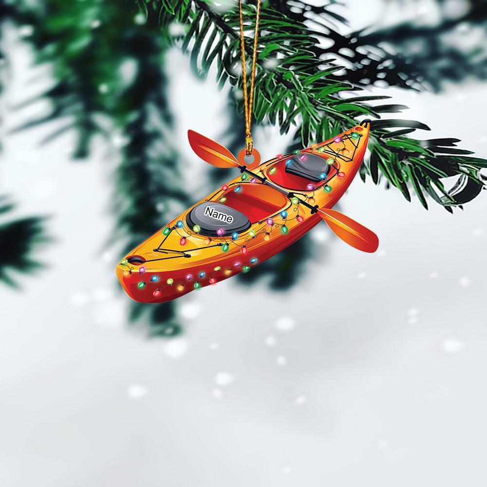 Personalized Kayak Ornament, Kayak Christmas Ornament, Kayaking Hanging Ornament, Kayak Boat Ornament, Kayaker Ornament Gift HAOR0611
