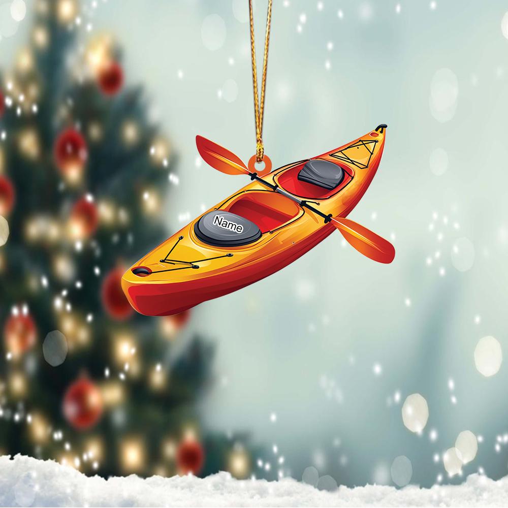 Personalized Kayak Ornament, Kayak Christmas Ornament, Kayaking Hanging Ornament, Kayak Boat Ornament, Kayaker Ornament Gift HAOR0611