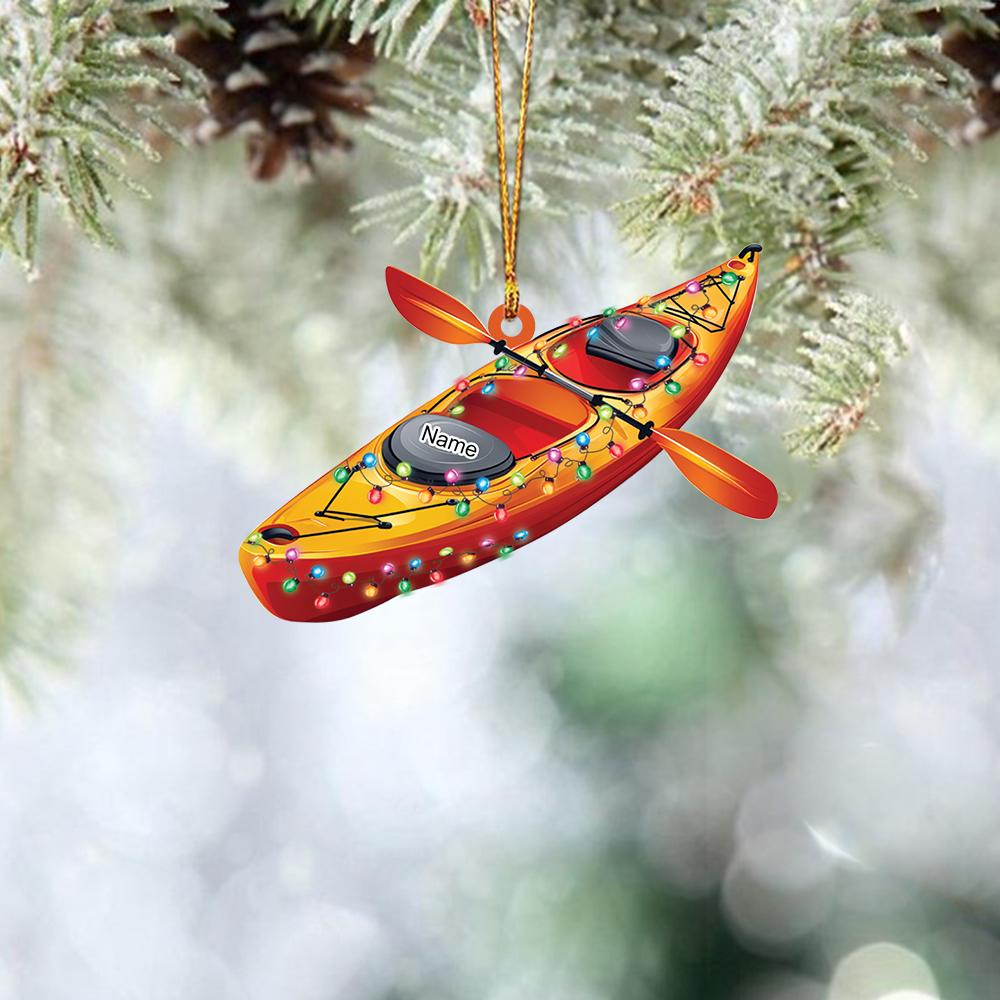 Personalized Kayak Ornament, Kayak Christmas Ornament, Kayaking Hanging Ornament, Kayak Boat Ornament, Kayaker Ornament Gift HAOR0611