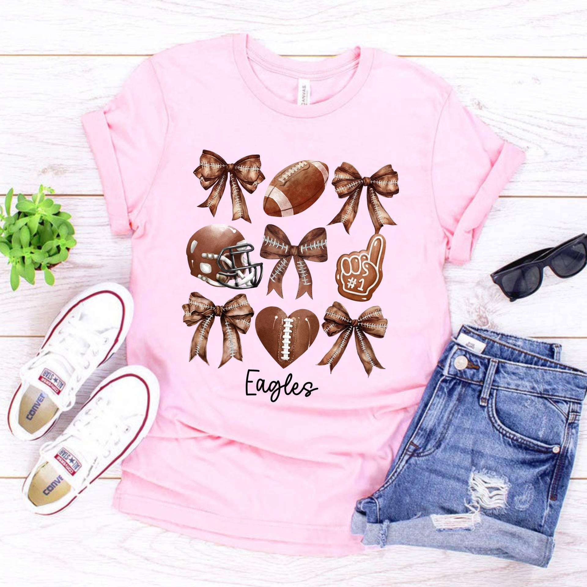 Personalized Kids Football Shirt with Coquette Bows,Custom Toddler Football T-Shirt,Youth Football Gameday Shirt,Cute Girls Football T-Shirt  CUSFB