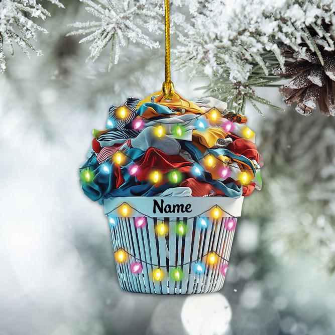 Personalized Laundry Basket Ornament, Laundry Clothes Christmas Ornament, Laundry Room Hanging Ornament, Laundry Room Decor HAOR0611