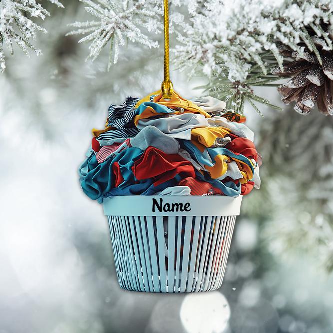 Personalized Laundry Basket Ornament, Laundry Clothes Christmas Ornament, Laundry Room Hanging Ornament, Laundry Room Decor HAOR0611