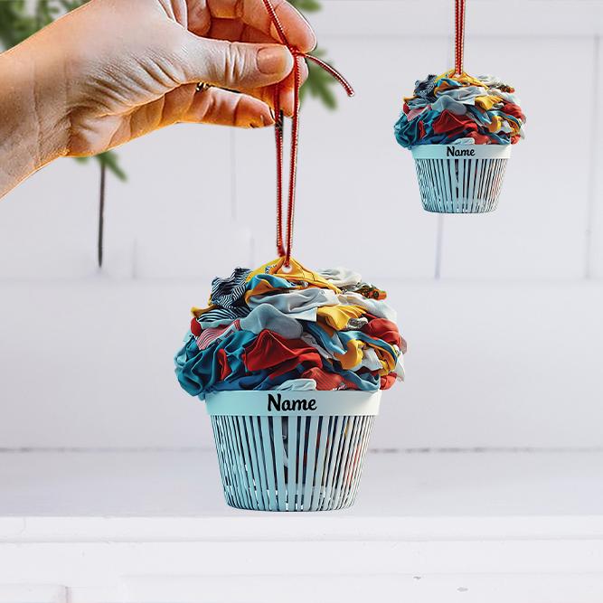 Personalized Laundry Basket Ornament, Laundry Clothes Christmas Ornament, Laundry Room Hanging Ornament, Laundry Room Decor HAOR0611