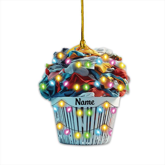 Personalized Laundry Basket Ornament, Laundry Clothes Christmas Ornament, Laundry Room Hanging Ornament, Laundry Room Decor HAOR0611