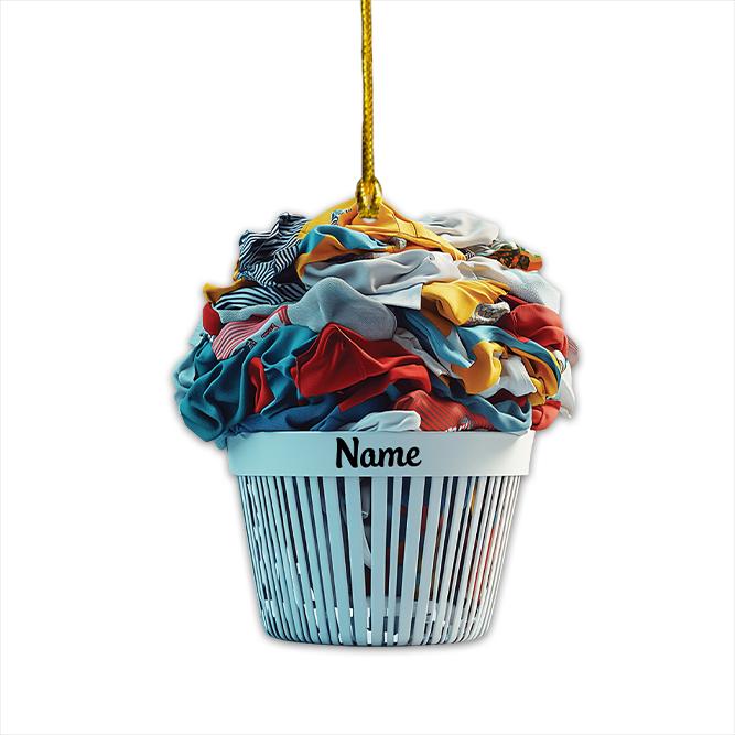 Personalized Laundry Basket Ornament, Laundry Clothes Christmas Ornament, Laundry Room Hanging Ornament, Laundry Room Decor HAOR0611