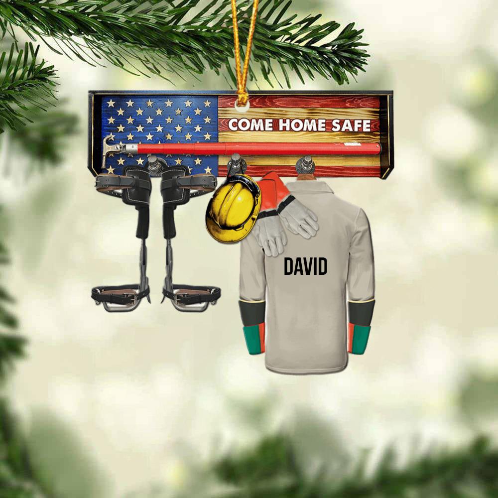 Personalized Lineman Christmas Ornament, Lineman Ornament, Christmas Gift For Lineman, Xmas Tree Decor Gift For Lineman HOCT21