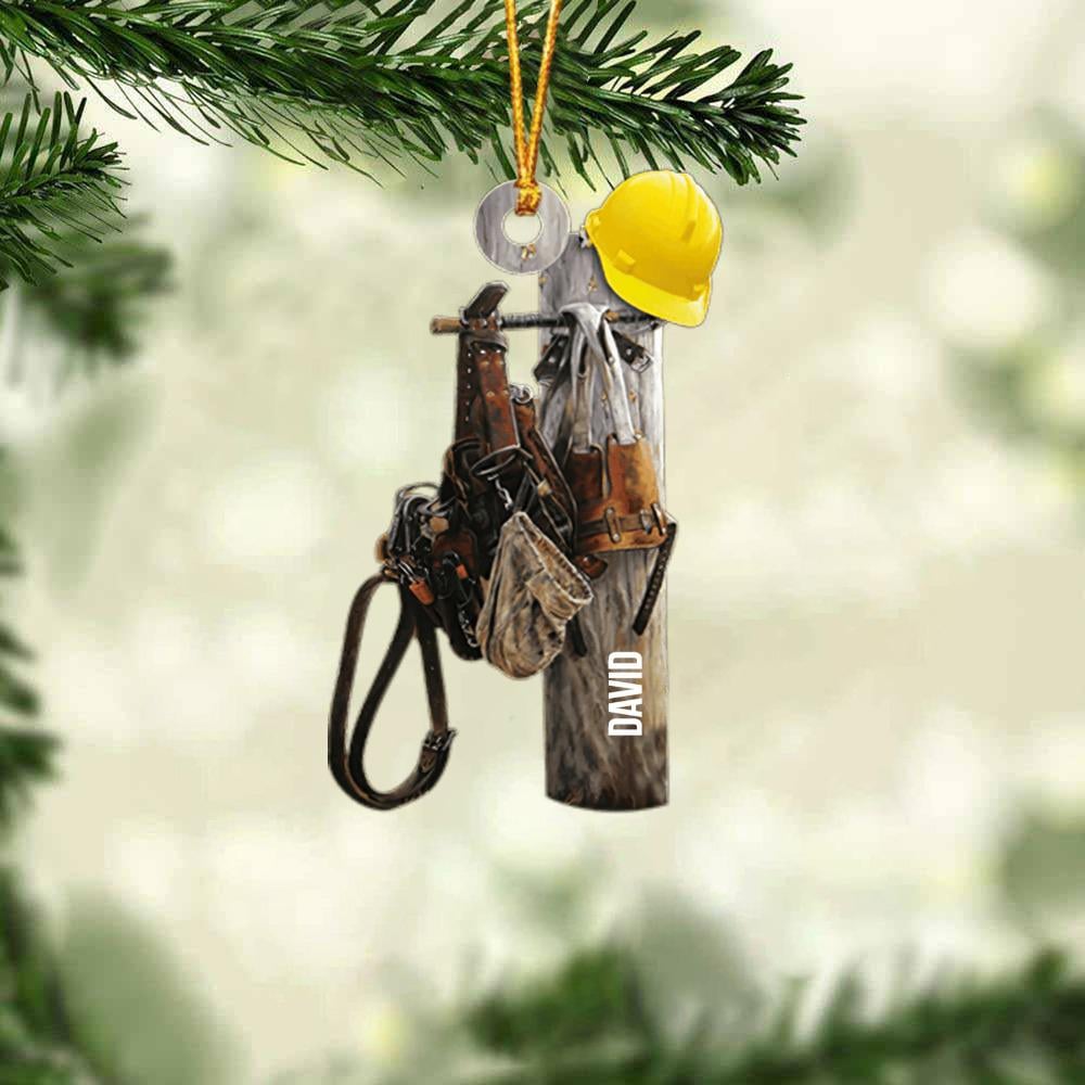 Personalized Lineman Christmas Ornament, Lineman Ornament, Christmas Gift For Lineman, Xmas Tree Decor Gift For Lineman HOCT21