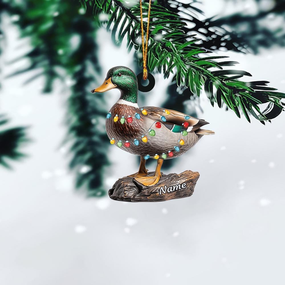 Personalized Mallard Duck Christmas Ornament, Hunting Duck Christmas Ornament, Hunting Season Gift Decor, Hunter Ornament Gift HAOR0611