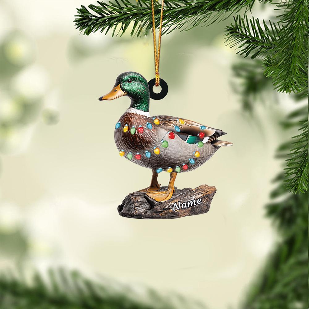 Personalized Mallard Duck Christmas Ornament, Hunting Duck Christmas Ornament, Hunting Season Gift Decor, Hunter Ornament Gift HAOR0611