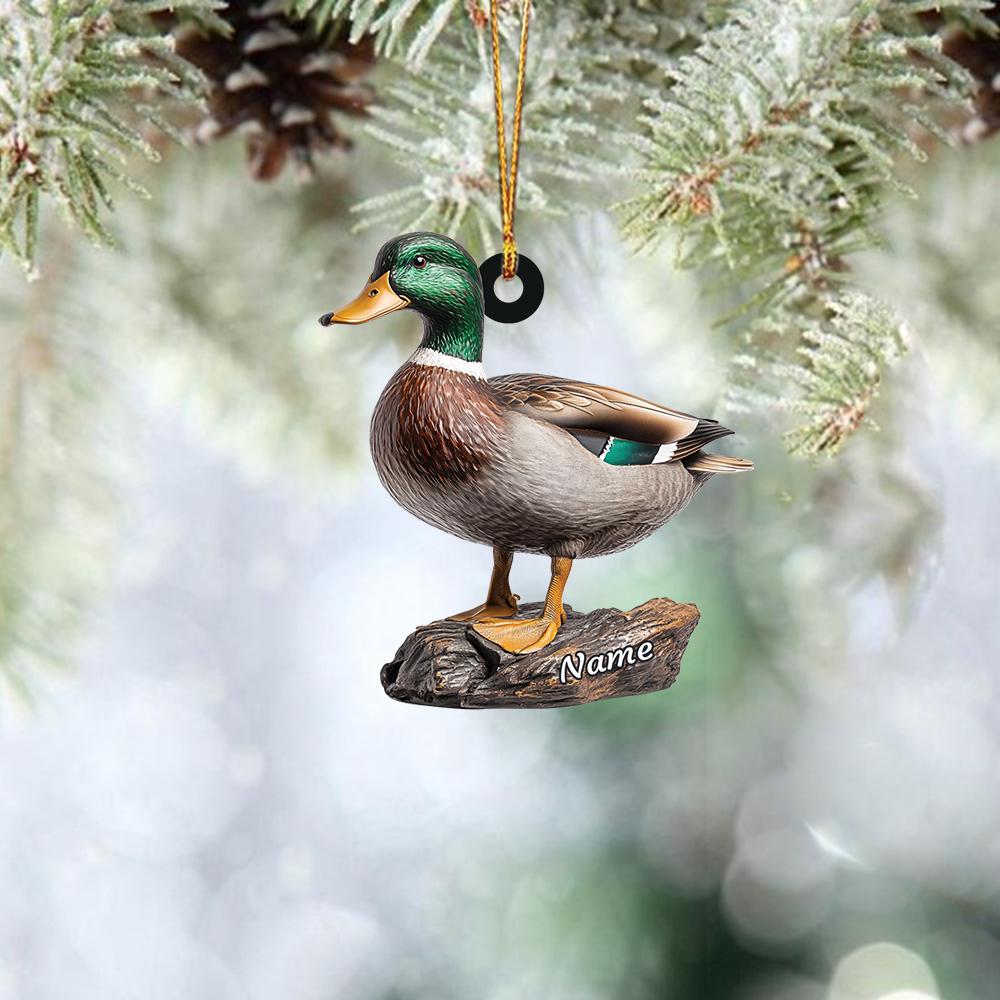 Personalized Mallard Duck Christmas Ornament, Hunting Duck Christmas Ornament, Hunting Season Gift Decor, Hunter Ornament Gift HAOR0611