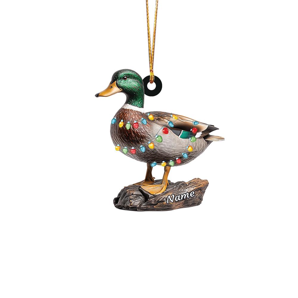 Personalized Mallard Duck Christmas Ornament, Hunting Duck Christmas Ornament, Hunting Season Gift Decor, Hunter Ornament Gift HAOR0611