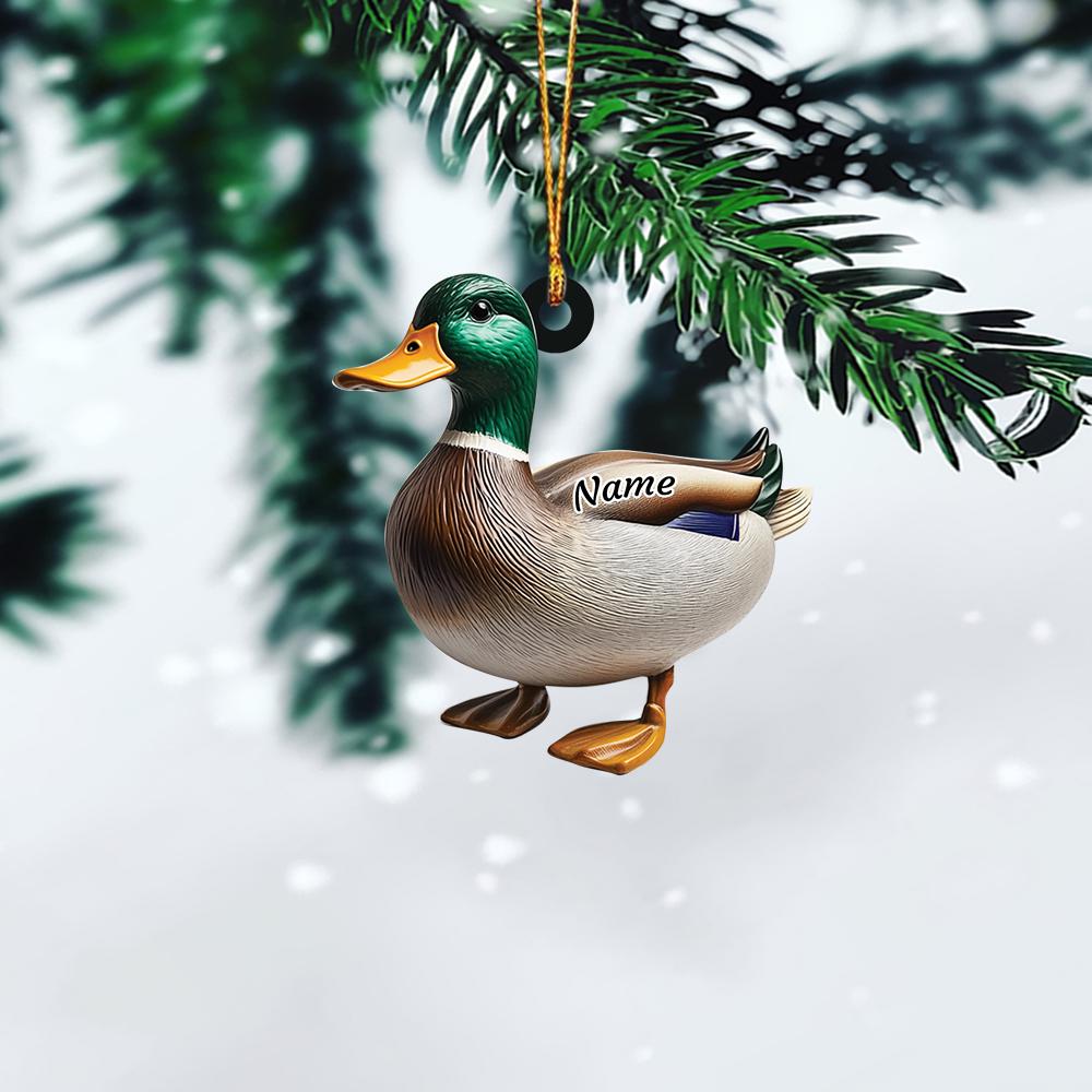 Personalized Mallard Duck Christmas Ornament, Hunting Duck Christmas Ornament, Hunting Season Gift Decor, Hunter Ornament 1 Gift HAOR0611