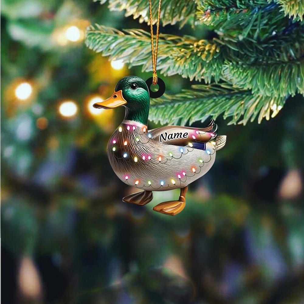 Personalized Mallard Duck Christmas Ornament, Hunting Duck Christmas Ornament, Hunting Season Gift Decor, Hunter Ornament 1 Gift HAOR0611