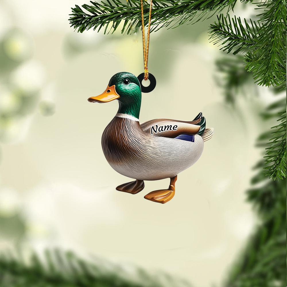 Personalized Mallard Duck Christmas Ornament, Hunting Duck Christmas Ornament, Hunting Season Gift Decor, Hunter Ornament 1 Gift HAOR0611