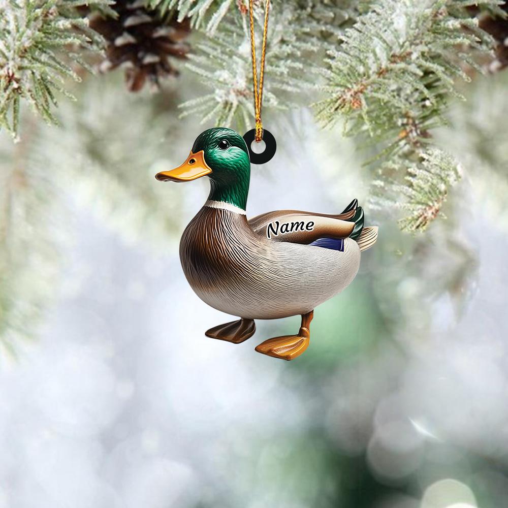 Personalized Mallard Duck Christmas Ornament, Hunting Duck Christmas Ornament, Hunting Season Gift Decor, Hunter Ornament 1 Gift HAOR0611