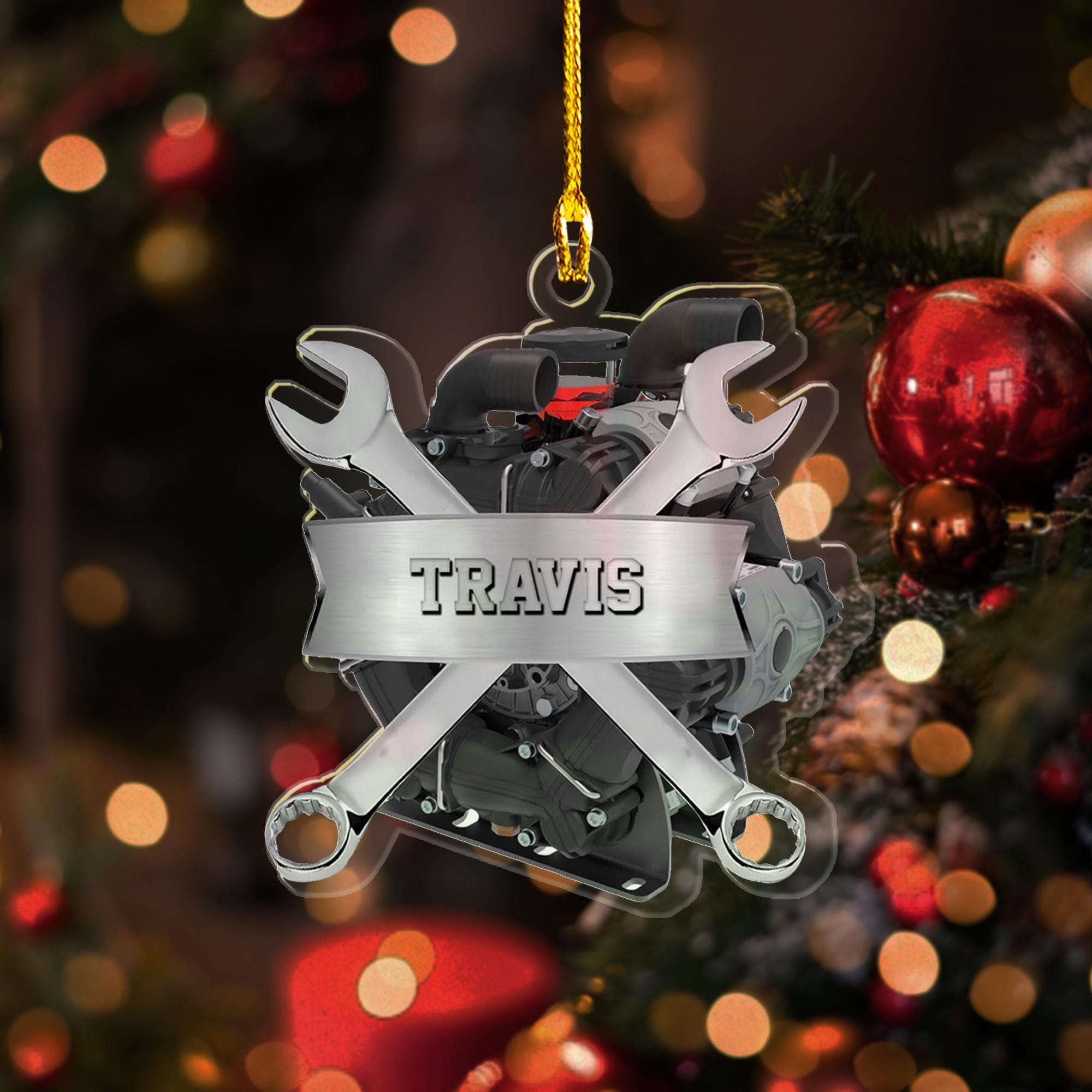 Personalized Mechanic Tools Box 2D Flat  Ornament, Custom Mechanic Xmas Ornaments, Mechanic Acrylic Ornament, Gift for Mechanic Ornaments ORNO5