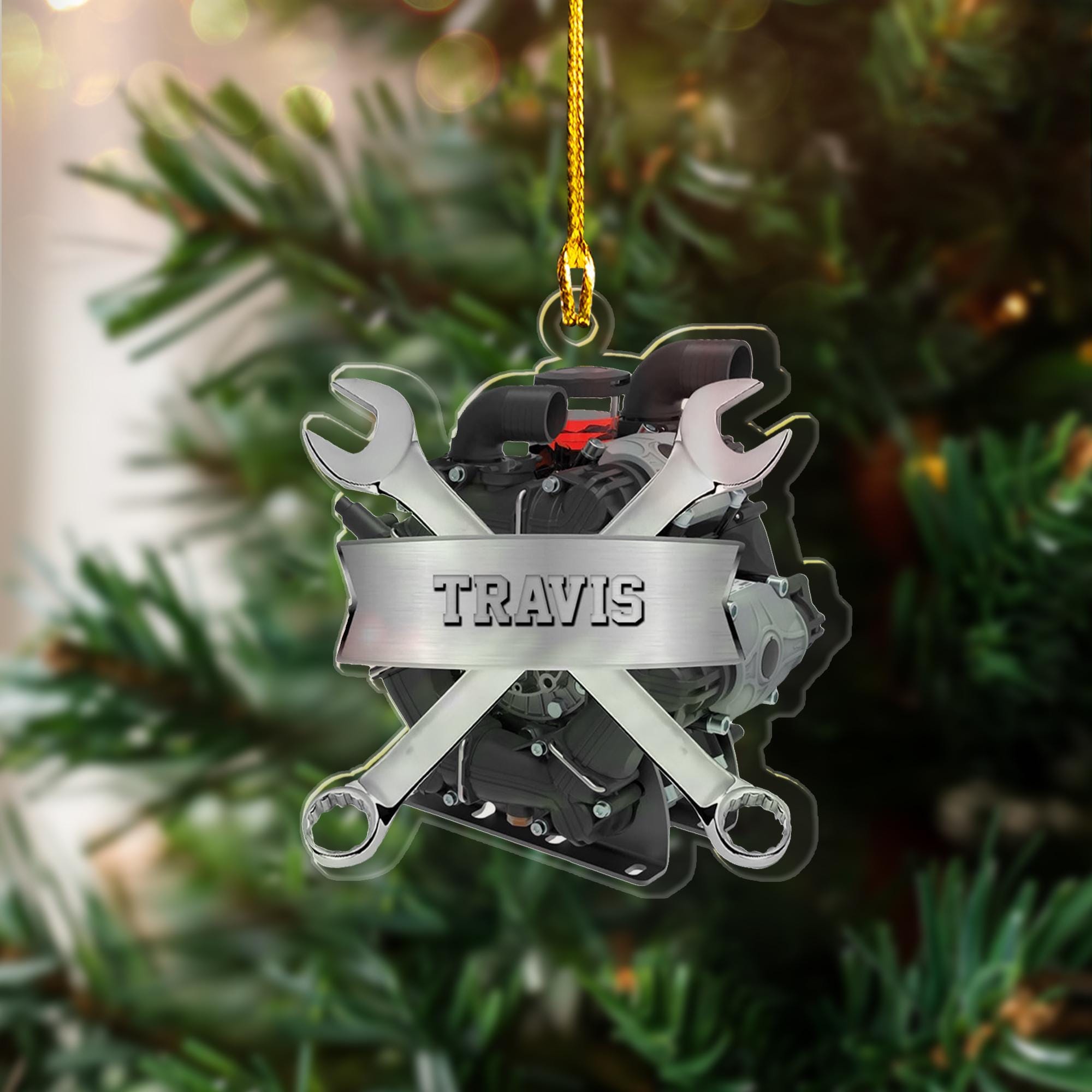 Personalized Mechanic Tools Box 2D Flat  Ornament, Custom Mechanic Xmas Ornaments, Mechanic Acrylic Ornament, Gift for Mechanic Ornaments ORNO5