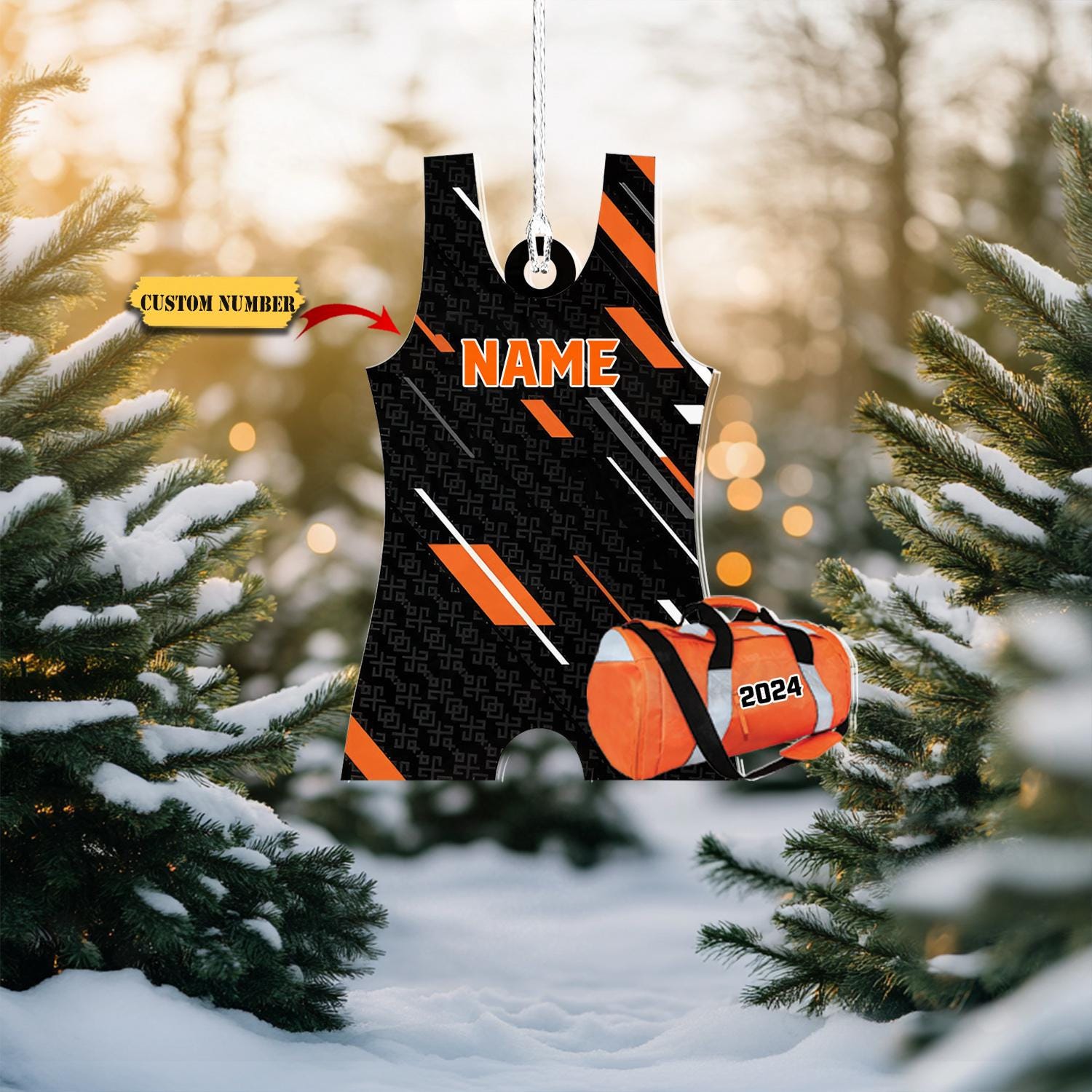 Personalized Men's  Gymnastics Christmas Ornament 2D, Custom Name and Team Colors, Perfect Holiday Gift for Gymnasts and Gym Lovers HAOR0711